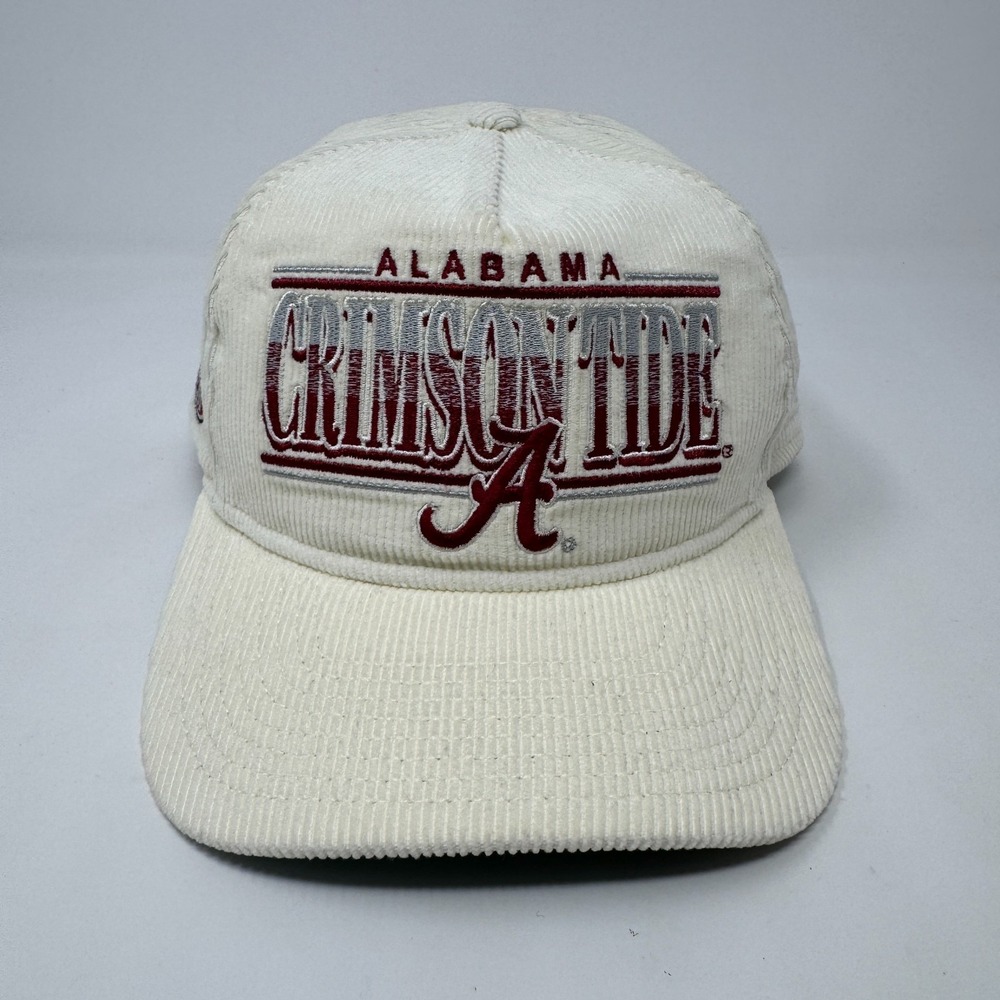 New Era Alabama Crimson‎ Tide Hat Snapback Cap Roll Tide Creme Corduroy
